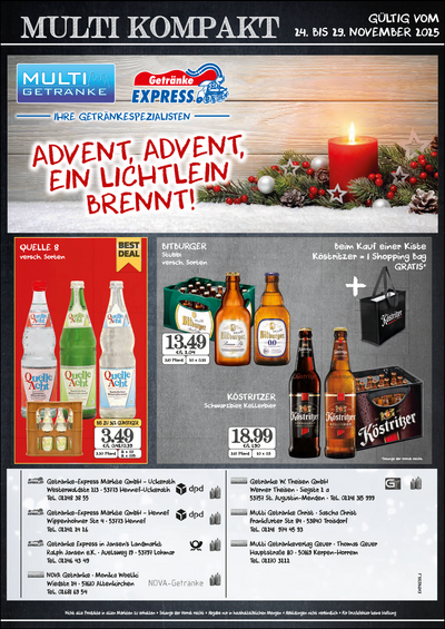 Handzettel Multigetränke